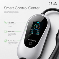 Chargeur EV portable OEM ODM Type 2 7kW 11kW 22kW réglable 8A-32A IC-CPD avec écran LCD et minuterie, station de charge de voyage multi-prises pour voiture électrique