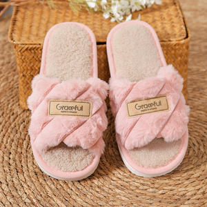 Nouveaux produits en gros, pantoufles à semelle EVA, ouverture Mao Mao, doublure en peluche, pantoufles douces en peluche, style tendance en gros - Product Image 6