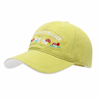 Gorra de Béisbol de Sarga de Algodón Verde Lima, Ajustable, Estilo Dad Hat, para Verano, Unisex, Seis Paneles, Venta al por Mayor OEM