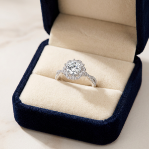Luxury Fine Silver Platinum Plated Classic Wedding <b>Ring</b> GRA 1 Ct Carat Hollow 6 Claws Brilliant Cut Moissanite Third Party - Product Image 2