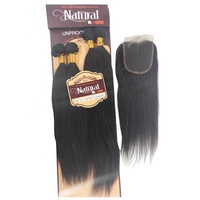 Paket Rambut 100% Virgin Natural Remi Human Hair Bundle 4PCS + Closure 16"16"18"18" +14" 10A Closure dan 4 Bundel Rambut