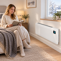 Chauffage mural ou sur pied intelligent à panneau convectoriel électrique Wi-Fi avec contrôle à distance par application, numérique et économe en énergie pour intérieur domestique