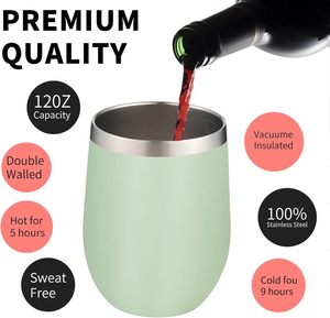 Tasses à café à vin en acier inoxydable à double paroi de 12 oz - Product Image 3