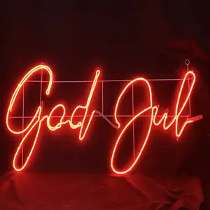 2D LED Neon Motiv Licht GOD JUL Brief Motiv Frohe Weihnachten Motiv Licht