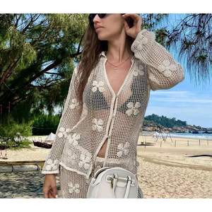 Ensemble deux pièces au crochet personnalisé 2026 pour femme – Col en V ajouré respirant en coton pour la plage - Product Image 4