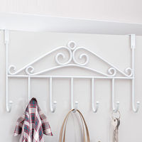 Porte-manteau mural simple en acier sans perçage à fixer sur la porte pour salle de bain, entrée, rangement de vêtements