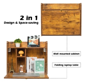 Tavolo da scrivania portatile a <span class=keywords><strong>parete</strong></span> pieghevole multifunzionale tavolo da scrittura con ripiani - Product Image 3
