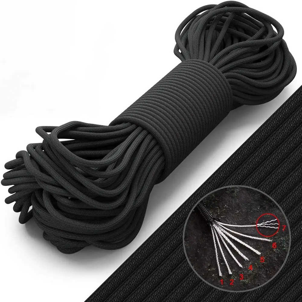 맞춤형 브레이드 7 스트랜드 생존 Paracord 2mm 3mm 4mm 6mm 폴리 에스터 paracord 낙하산 코드 550 750 Lbs 나일론 로프