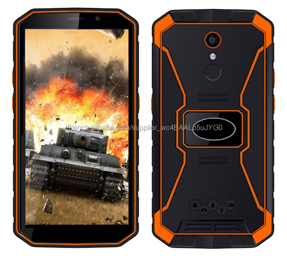5,5 pouces MTK6739 Android 8.1 téléphone robuste 2 + 16 smartphone étanche 4G LTE téléphone mobile avec batterie 5500mAh