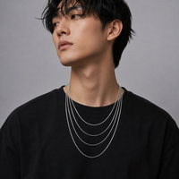 Collier chaîne chevrons en titane pour homme, style hip-hop, chaîne plate, ras-de-cou, bijoux anti-ternissement style rappeur