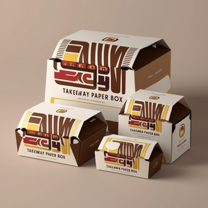 <strong>Custom</strong> <strong>Logo</strong> Disposable Burger &amp; French Fries Fast Food <strong>Packaging</strong> Folders UV Coating Free Sample Paperboard <strong>Card</strong> Material - Product Image 3