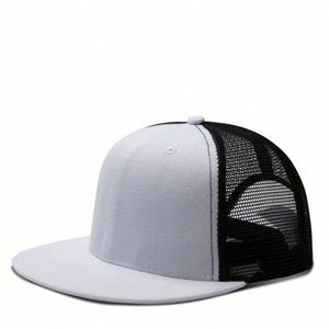 Men's <b>Summer</b> Breathable SnapBack <b>Cap</b> Mesh <b>Flat</b> Brim Hat Net Back Hip Hop Sports for Outdoor Party Use Featuring Leaf Checkered - Product Image 5