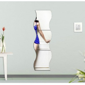 สติกเกอร์กระจก 3D ลายคลื่น ชุด 6 ชิ้น หนา 4.0 มม. ดีไซน์ทันสมัยไร้กรอบสำหรับตกแต่งผนัง - Product Image 3