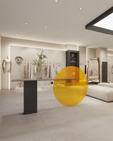 Tienda de ropa moderna Diseño de estante de exhibición interior Exhibición de ropa personalizada Isla Moda Boutique Ideas de decoración