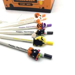 रेजिनफील्ड हेलोलीन सिलिकॉन कद्दू उत्सव पर क्लिक करें पेन छोटे शैतान बल्ले तटस्थ पेन बुराई कद्दू बॉलपॉइंट जेल पेन - Product Image 3