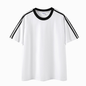 Nueva Llegada, Camisetas Unisex de 220g, 100% Algodón, Diseño de Hombros Caídos, con 3 Rayas, Estilo Casual Retro, Manga Corta - Product Image 3