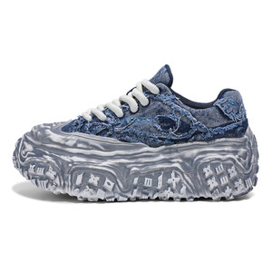 2026 Summer New Fashion Retro Trend Leather Pattern Casual Shoes Thick Bottom Heightened Anti-Slip Walking Shoes - Product Image 1