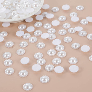 500g 12mm giả ngọc trai nửa vòng flatback hoa hạt cho sổ lưu niệm thẻ trang trí DIY đồ trang sức thủ công lỏng Hạt - Product Image 4