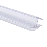 Burlete de PVC Transparente Tipo H en Forma de U para Puerta de Ducha, Ventana de Baño, Impermeable e Insonorizante