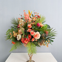 Centres de table tropicaux en feuilles de palmier vertes et fleurs pour arrangements de scène de mariage, style Luau Hawaïen Jungle, 70cm, 80cm, 100cm