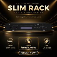 Lecteur CD DVD USB SD MP3 1,5U monté en rack et tuner radio numérique FM pour systèmes de sonorisation publique et systèmes audio commerciaux