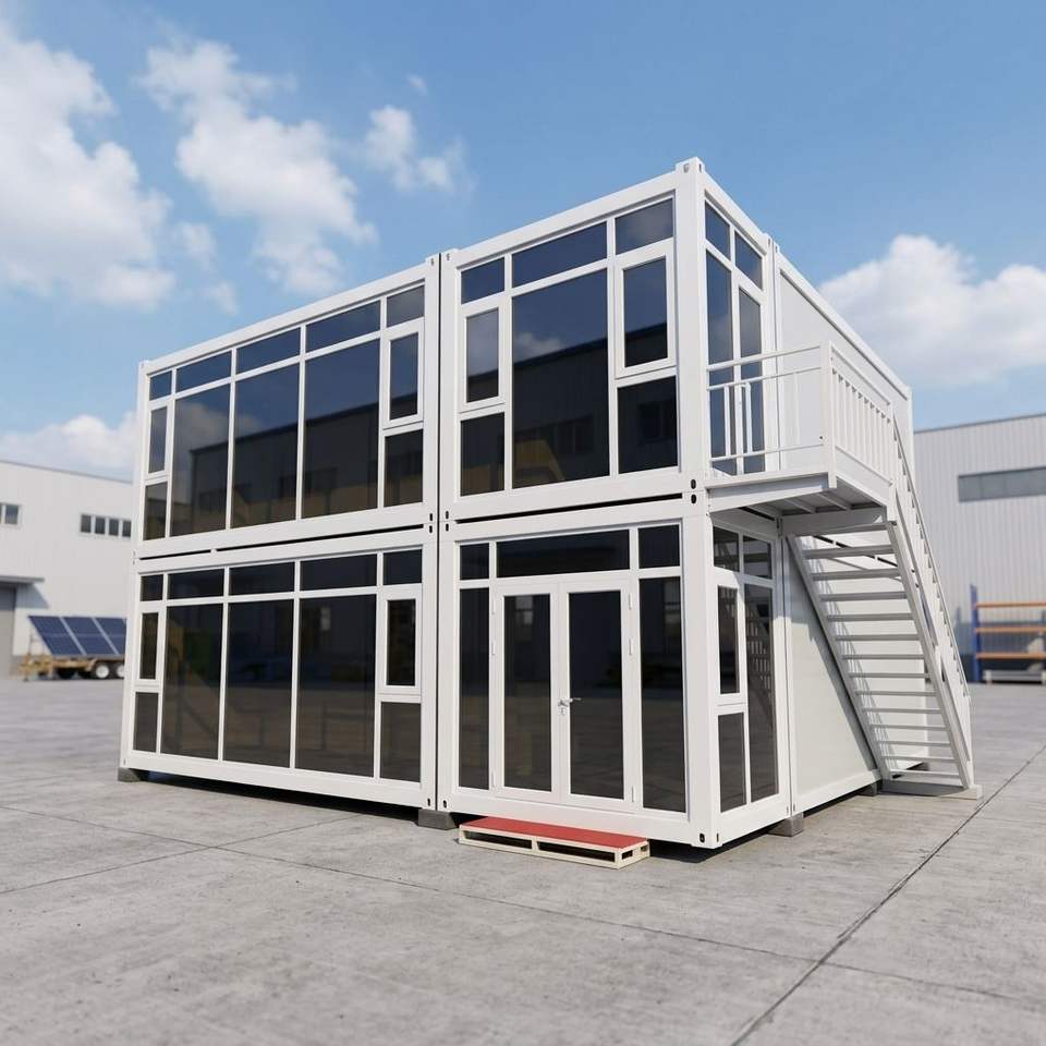 Two Story Container Home Layout Easy Assemble Prefabricated 2-Story Building Office Hotel Villa ...