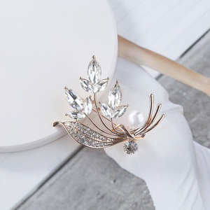 Popular Rhinestone Wheat Ear Brooch <b>Wedding</b> Engagement Gold Plated Alloy Customized Design Women's Corsage <b>Accessories</b> - Product Image 4
