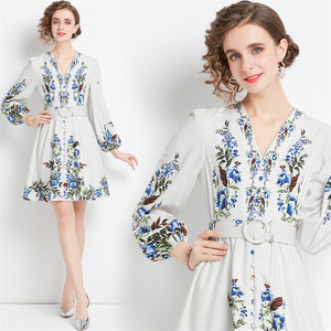 <span class=keywords><strong>KI</strong></span>- QW751-95 Femmes Dame Ressort Plus La Taille Mi Élégant Floral Habillé Jupe - Product Image 6