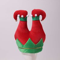 Chapeau d'elfe de Noël festif avec jambes à l'envers, chapeau de fête en peluche amusant pour enfants et adultes, vente en gros, logo personnalisé