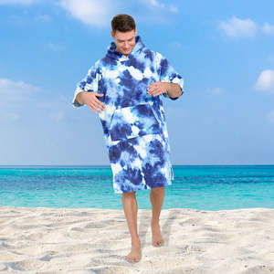 Toallas de Playa de Microfibra para Adultos y Niños, Toalla Poncho con Capucha Teñida a Mano, Secado Rápido, Antiarena, Absorbente, Logotipo Personalizado al por Mayor - Product Image 2