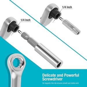 DURATECH 56-Piece 1/4\" Mini Ratchet Wrench Screwdriver Bit <b>Set</b> 72-Tooth 60-Tooth With Socket OEM Customizable <b>Hand</b> <b>Tools</b> - Product Image 2