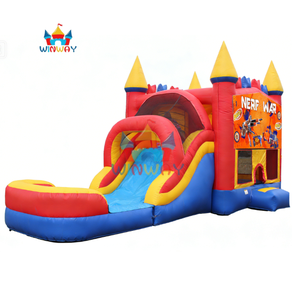 Château gonflable sur le thème de la guerre NERF avec toboggan, qualité commerciale, pour les fêtes d'enfants - Product Image 1