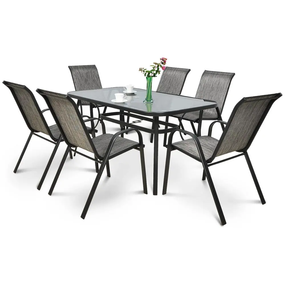 Hot on amazon courtyard table and chairs sets outdoor BBQ table