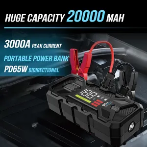 جهاز Green Keeper 2024 الجديد 3000 أمبير 20000 مللي أمبير في الساعة محرك السيارة عالي القوة مزود بمصباح يدوي Led