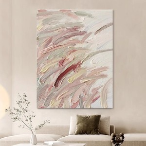Hand Painted Oil Painting Rectangle Abstract Texture Art Modern Minimalist Living Room Sofa Background Wall Decor Wabi Sabi - Product Image 3
