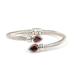Bracelet pour homme en argent sterling 925, forme de larme, grenat torsadé, fermoir à ressort, fait à la main, bijoux turcs - Product Image 4