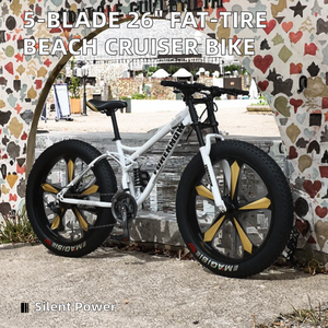 Bicicleta de Montaña con Llantas Gruesas de <span class=keywords><strong>26</strong></span> Pulgadas, Cuadro de Acero al Carbono de <span class=keywords><strong>5</strong></span> Láminas, Sistema de Amortiguación, Freno de Disco, Pedales Ordinarios, 21 Velocidades - Product Image 2