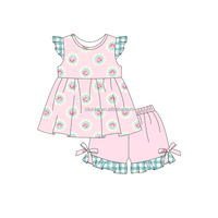 Floral Summer Teen Girl Clothing Set Stripe Ruffle Bloomer With Top Tunic Dress Baby Girl Boutique Clothing Sets