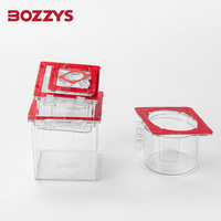 BOZZYS Cache-bouton d'arrêt d'urgence en résine de verre transparente haute résistance 84 mm pour verrouillage électrique installé permanentement