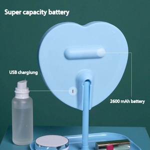 Heart Shape LED Vanity Mirror Detachable Makeup Mirror Travel Cosmetic Mirror with LED Lights for Valentine's Day Gift Birthday - Product Image 5