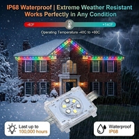 Luces LED de píxel permanentes para exteriores de 48 V y 6 LED para todo el año, 200 pies, 300 pies, 400 pies, RGB, IP68, impermeables, para decoración navideña