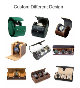 Laihe biểu tượng tùy chỉnh dập nổi màu xanh da đồng hồ CuộN trường hợp hộp <span class=keywords><strong>1</strong></span> khe cắm 2 khe cắm 3 khe cắm đồng hồ du lịch trường hợp cuộn - Product Image 6