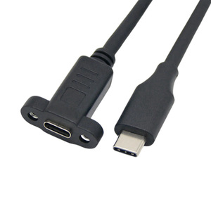 Rtesho Type-C Male To Female Extension <b>Cable</b> 0.3m 0.5m 1m 1.5m 2m With Ear Screw Holes For Securing Data <b>Cables</b> - Product Image 4