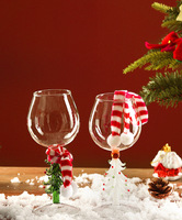 Verre à vin en verre borosilicate, design original, fait main, en acier brossé, en forme de sapin de Noël, cadeau idéal pour la décoration de Noël