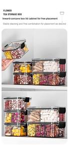 6 Ngăn Cấp Thực Phẩm Nhựa Lưu Trữ Jar Thiết Kế Vuông Cho Trà Hàng Khô Nhà Bếp Lưu Trữ Chia Kín Nắp Cho VC-9876 - Product Image 6