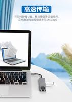 Hub USB-C 5-en-1 Jumon avec 2 ports USB 3.0 et RJ45, en alliage d'aluminium, compatible 2.1 5 Gbit/s, en stock