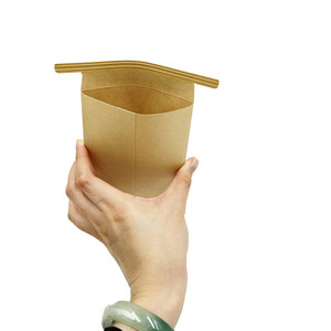 Custom LOGO artigianale marrone fantasia Mini marrone busta di carta Kraft naturale con chiusura a cravatta di latta - Product Image 3