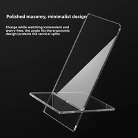 Support de téléphone créatif en acrylique double carré style INS, présentoir de comptoir en plastique transparent épaissi pour téléphones et pots