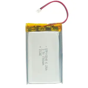 定制113048 1700毫安时电池自行车轻型锂聚合物电池1700毫安时3.7伏锂离子电池，带Molex JST 2pin 3pin