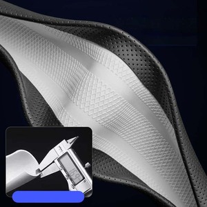 Housse de <span class=keywords><strong>volant</strong></span> sport en <span class=keywords><strong>cuir</strong></span> universelle pour <span class=keywords><strong>BMW</strong></span> <span class=keywords><strong>E46</strong></span> avec surpiqûres rouges en diamant antidérapantes - Product Image 6